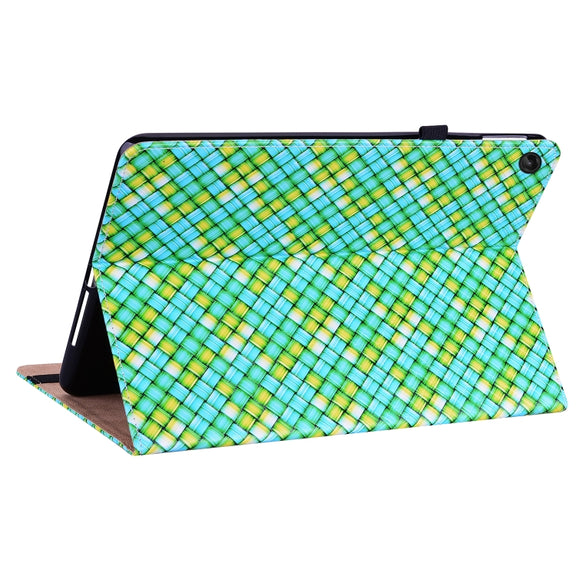 For Lenovo Tab M10 Plus 10.6 3rd Gen. Color Weave Leather Tablet Case with Holder(Rainbow)