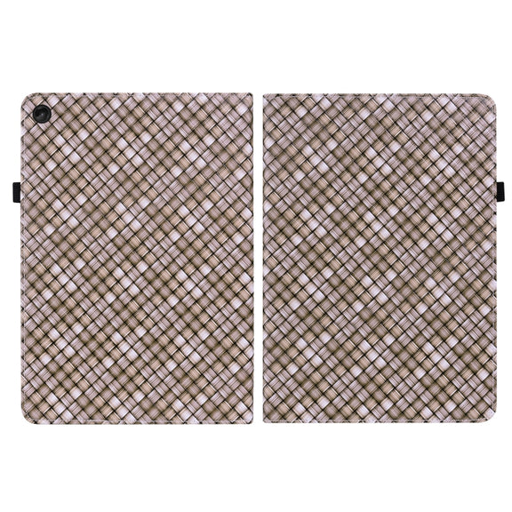 For Lenovo Tab M10 Plus 10.6 3rd Gen. Color Weave Leather Tablet Case with Holder(Brown)