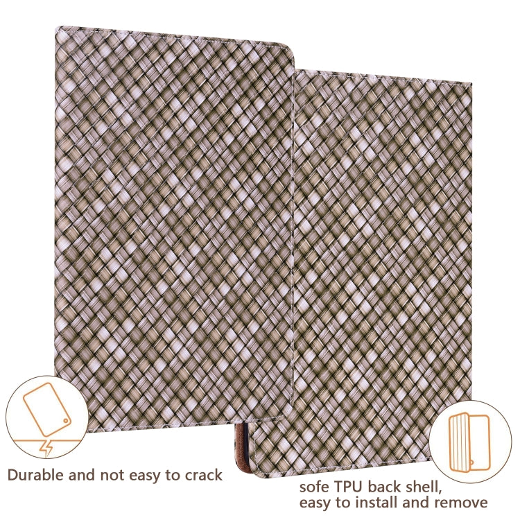 For Lenovo Tab M10 Plus 10.6 3rd Gen. Color Weave Leather Tablet Case with Holder(Brown)