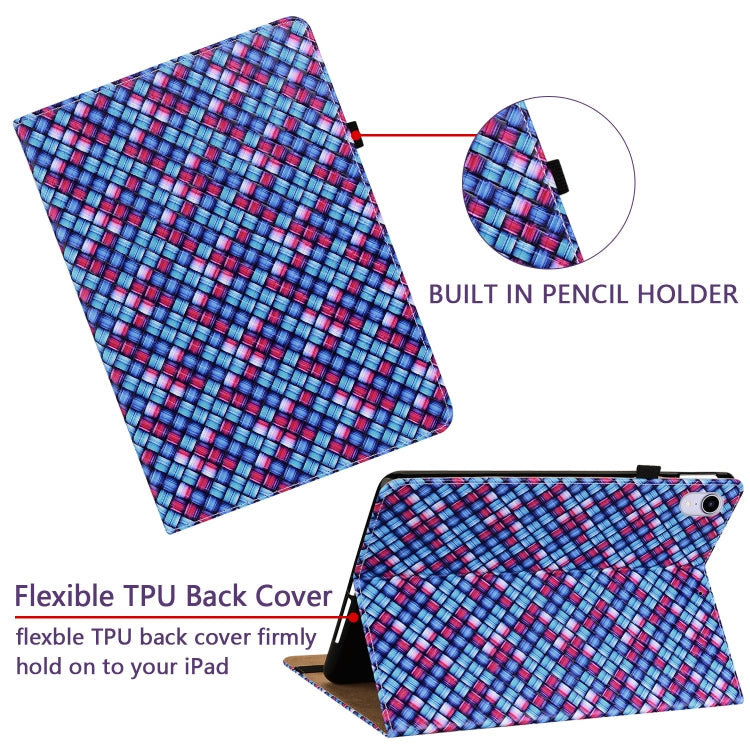 For Lenovo Tab M10 Plus 10.6 3rd Gen. Color Weave Leather Tablet Case with Holder(Blue) - Lenovo by PMC TechLife | Online Shopping South Africa | PMC TechLife | Buy Now Pay Later Mobicred