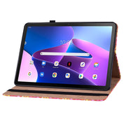 For Lenovo Tab M10 Plus 10.6 3rd Gen. Color Weave Leather Tablet Case with Holder(Rose Red)