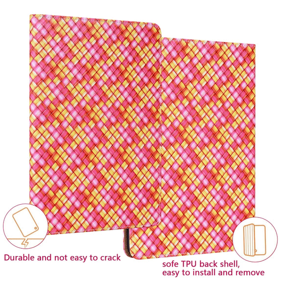 For Lenovo Tab M10 Plus 10.6 3rd Gen. Color Weave Leather Tablet Case with Holder(Rose Red)