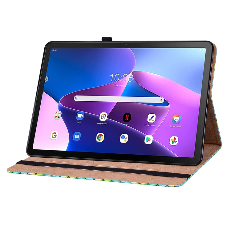 For Lenovo Tab M10 Plus 10.6 3rd Gen. Color Weave Leather Tablet Case with Holder(Green) - Lenovo by PMC TechLife | Online Shopping South Africa | PMC TechLife | Buy Now Pay Later Mobicred