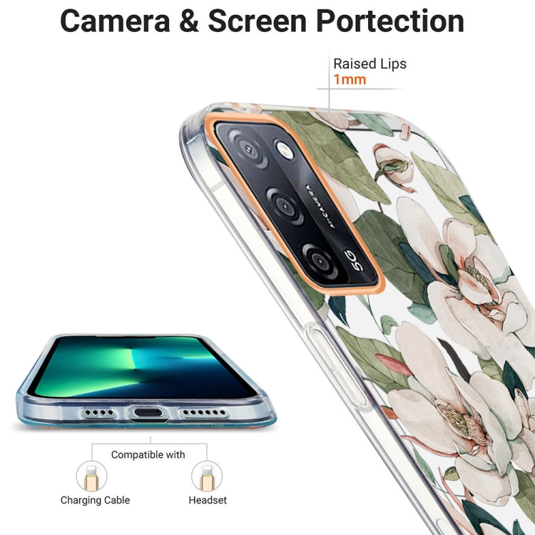 For OPPO A55 5G / A54 4G / A53S 5G / A16 / A54S 4G Ring IMD Flowers TPU Phone Case(Green Gardenia) - OPPO Cases by PMC TechLife | Online Shopping South Africa | PMC TechLife | Buy Now Pay Later Mobicred