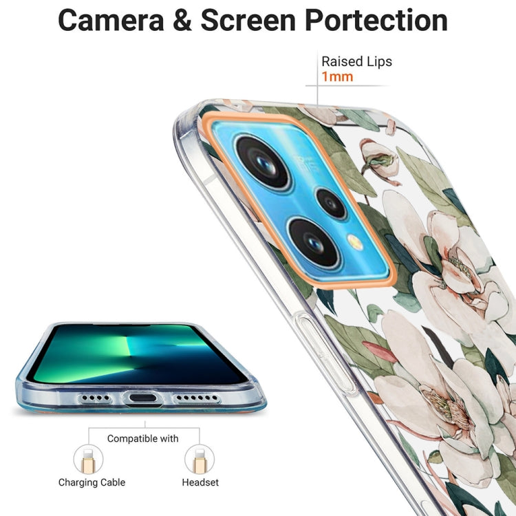 For OPPO Realme 9 Pro+ 5G Ring IMD Flowers TPU Phone Case(Green Gardenia) - Realme Cases by PMC TechLife | Online Shopping South Africa | PMC TechLife | Buy Now Pay Later Mobicred