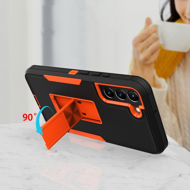 For Samsung Galaxy S22 5G Magnetic Holder Phone Case(Sapphire Blue + Dark Blue) - Galaxy S22 5G Cases by PMC TechLife | Online Shopping South Africa | PMC TechLife