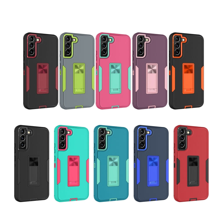 For Samsung Galaxy S22 5G Magnetic Holder Phone Case(Sapphire Blue + Dark Blue) - Galaxy S22 5G Cases by PMC TechLife | Online Shopping South Africa | PMC TechLife