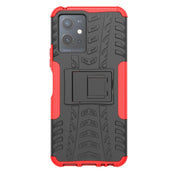 For vivo Y75 / Y55 / T1 5G Tire Texture TPU + PC Phone Case with Holder(Red)