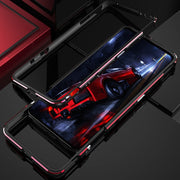 For ZTE nubia Red Magic 7 Aurora Series Metal Frame Phone Case(Black Silver)