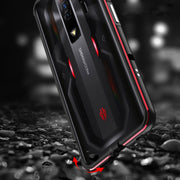 For ZTE nubia Red Magic 7 Aurora Series Metal Frame Phone Case(Black Silver)