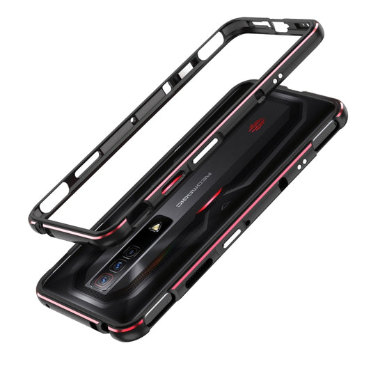 For ZTE nubia Red Magic 7 Pro Aurora Series Metal Frame Phone Case(Black Red) - ZTE Cases by PMC Jewellery | Online Shopping South Africa | PMC Jewellery | Buy Now Pay Later Mobicred