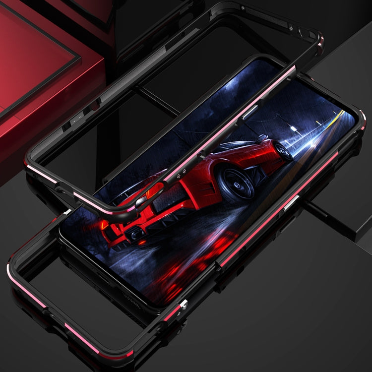 For ZTE nubia Red Magic 7 Pro Aurora Series Metal Frame Phone Case(Black Red)
