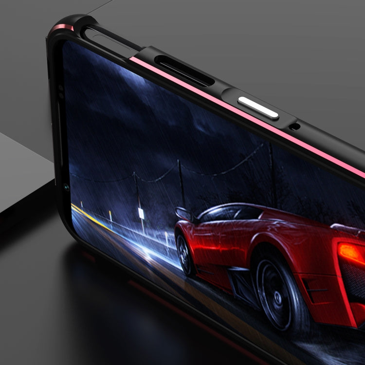 For ZTE nubia Red Magic 7 Pro Aurora Series Metal Frame Phone Case(Black Red)