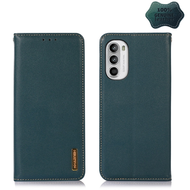 For Motorola Moto G52 4G KHAZNEH Nappa Top Layer Cowhide Leather Phone Case(Green) - free shipping - PMC TechLife - Order now!
