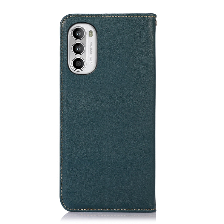 For Motorola Moto G52 4G KHAZNEH Nappa Top Layer Cowhide Leather Phone Case(Green)