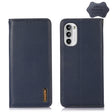 For Motorola Moto G52 4G KHAZNEH Nappa Top Layer Cowhide Leather Phone Case(Blue) - free shipping - PMC TechLife - Order now!