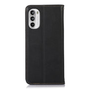 For Motorola Moto G52 4G KHAZNEH Nappa Top Layer Cowhide Leather Phone Case(Black)