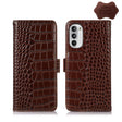 For Motorola Moto G52 4G Crocodile Top Layer Cowhide Leather Phone Case(Brown) - Motorola Cases by PMC TechLife | Online Shopping South Africa | PMC TechLife | Buy Now Pay Later Mobicred