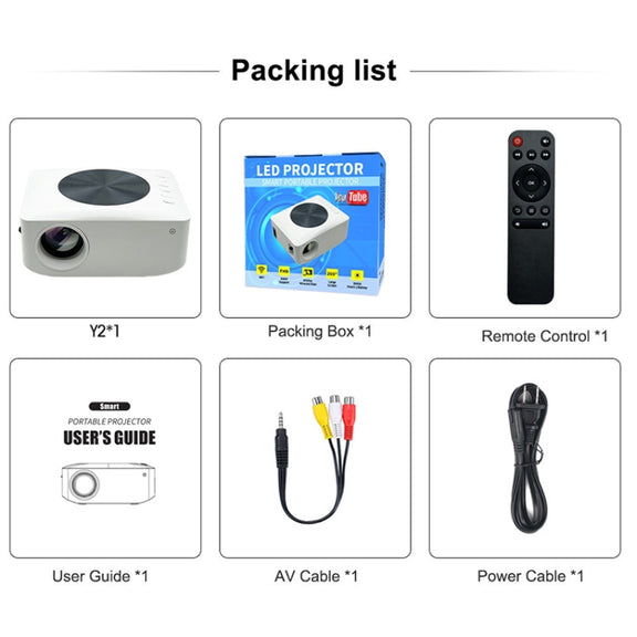 Y2 1280x720P 80ANSI Mini LCD LED Smart Projector, Plug Tpye:AU Plug