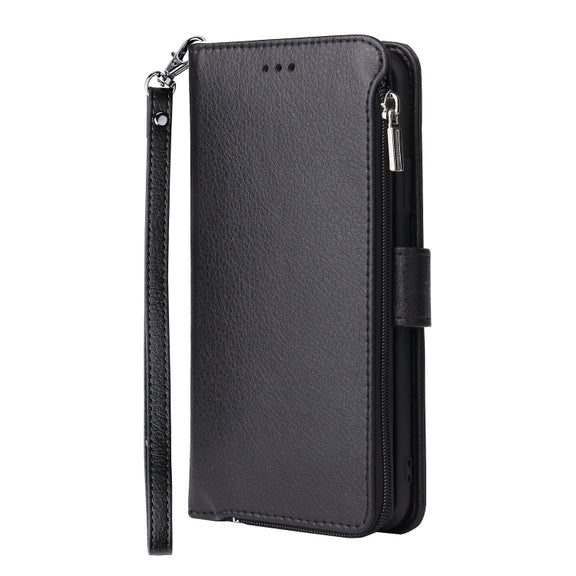 For Huawei Mate 30 Microfiber Zipper Horizontal Flip Leather Case(Black)