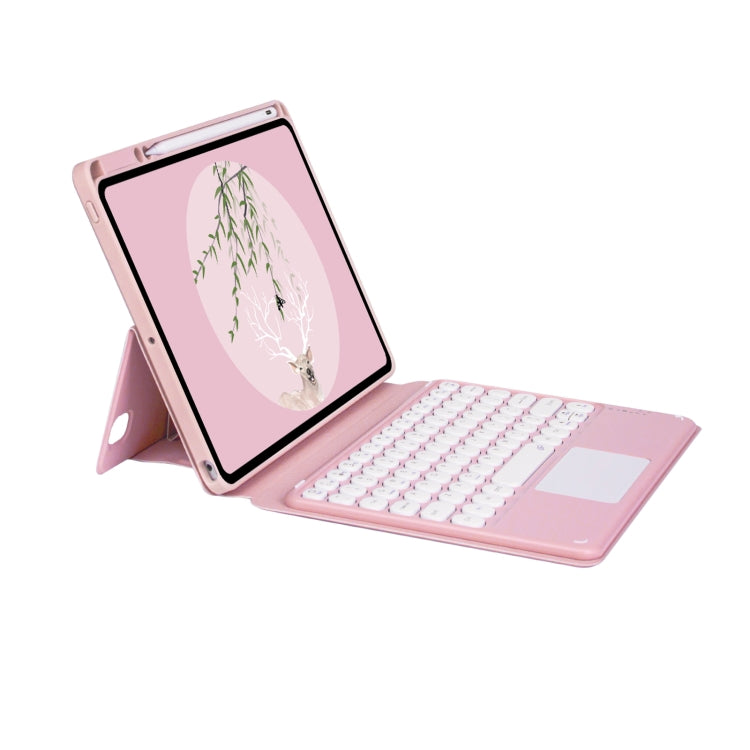 Bluetooth Keyboard Leather Case with Touchpad & Rotatable Bottom Case For iPad 10.2 2021 & 2020 & 2019 / Air 2019 / Pro 10.5 inch(Light Pink) - Universal by PMC TechLife | Online Shopping South Africa | PMC TechLife