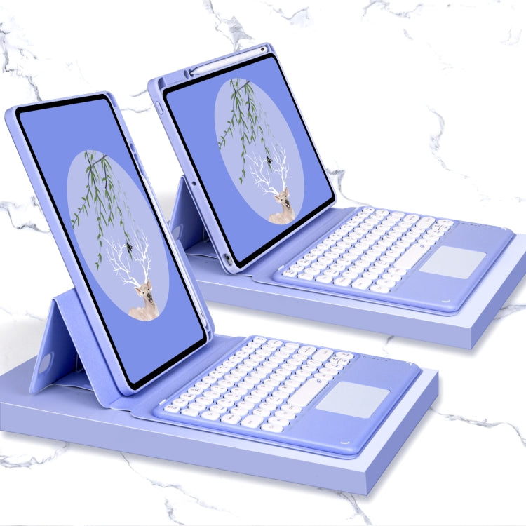 Bluetooth Keyboard Leather Case with Touchpad & Rotatable Bottom Case For iPad 10.2 2021 & 2020 & 2019 / Air 2019 / Pro 10.5 inch(Light Purple) - Universal by PMC TechLife | Online Shopping South Africa | PMC TechLife