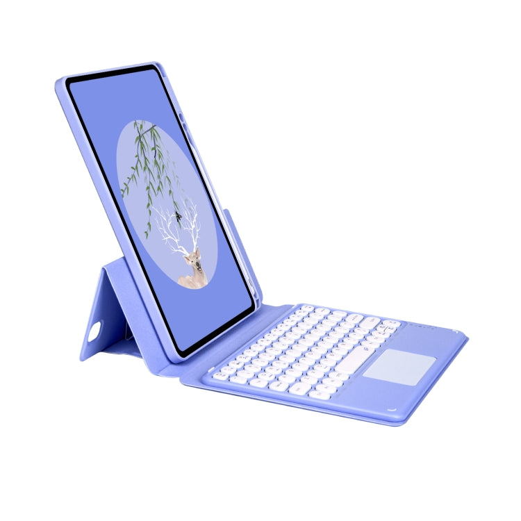Bluetooth Keyboard Leather Case with Touchpad & Rotatable Bottom Case For iPad 10.2 2021 & 2020 & 2019 / Air 2019 / Pro 10.5 inch(Light Purple) - Universal by PMC TechLife | Online Shopping South Africa | PMC TechLife