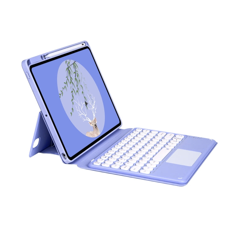 Bluetooth Keyboard Leather Case with Touchpad & Rotatable Bottom Case For iPad 10.2 2021 & 2020 & 2019 / Air 2019 / Pro 10.5 inch(Light Purple) - Universal by PMC TechLife | Online Shopping South Africa | PMC TechLife
