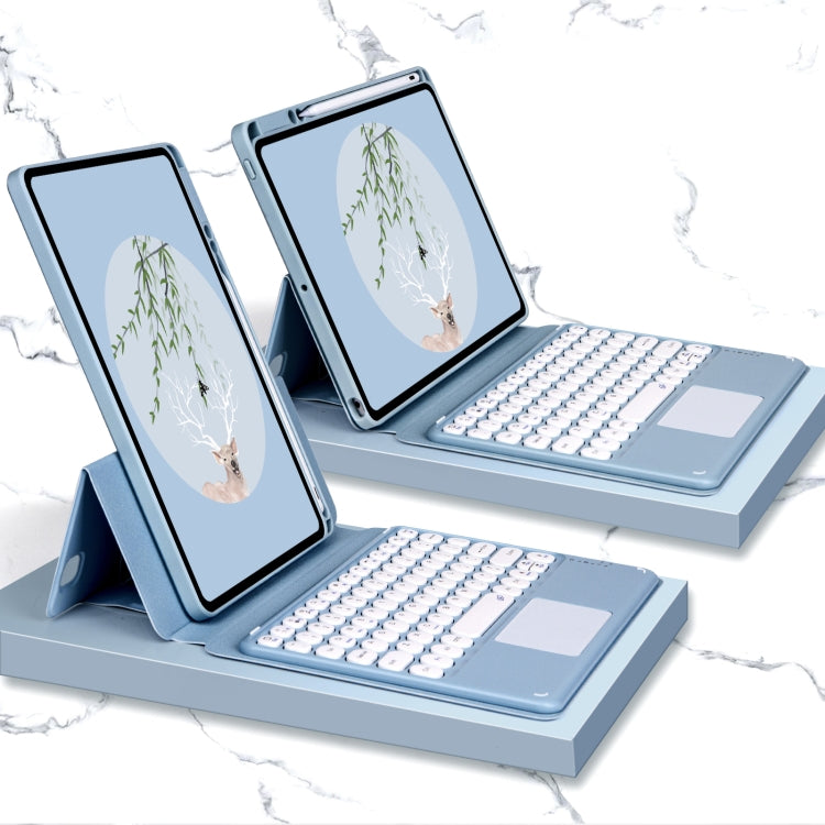 Bluetooth Keyboard Leather Case with Touchpad & Rotatable Bottom Case For iPad 10.2 2021 & 2020 & 2019 / Air 2019 / Pro 10.5 inch(Fog Blue) - Universal by PMC TechLife | Online Shopping South Africa | PMC TechLife