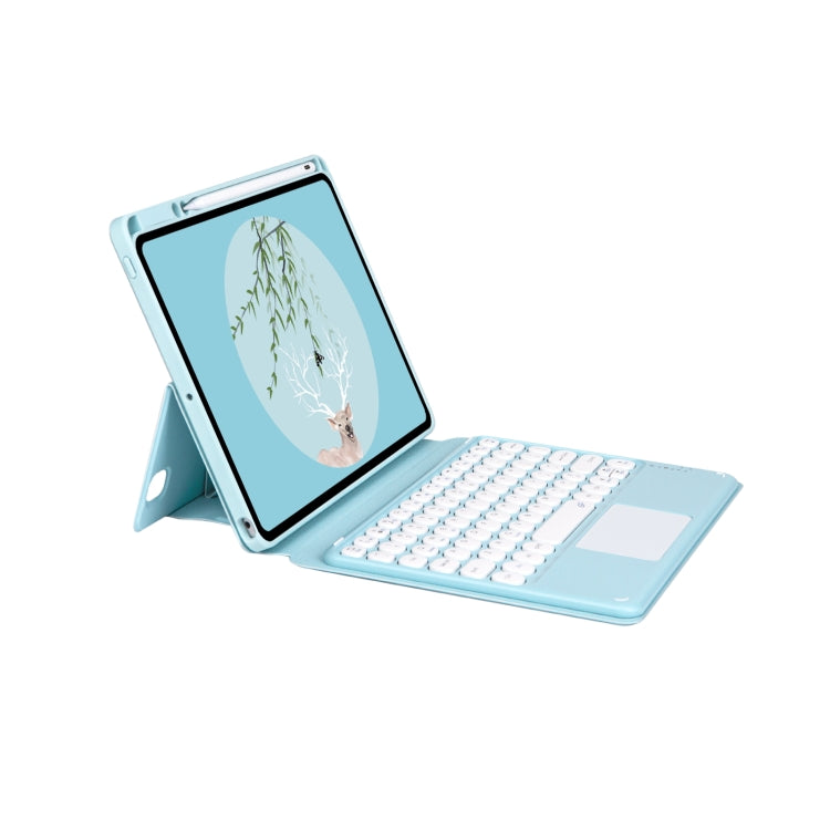 Bluetooth Keyboard Leather Case with Touchpad & Rotatable Bottom Case For iPad 10.2 2021 & 2020 & 2019 / Air 2019 / Pro 10.5 inch(Sky Blue) - Universal by PMC TechLife | Online Shopping South Africa | PMC TechLife