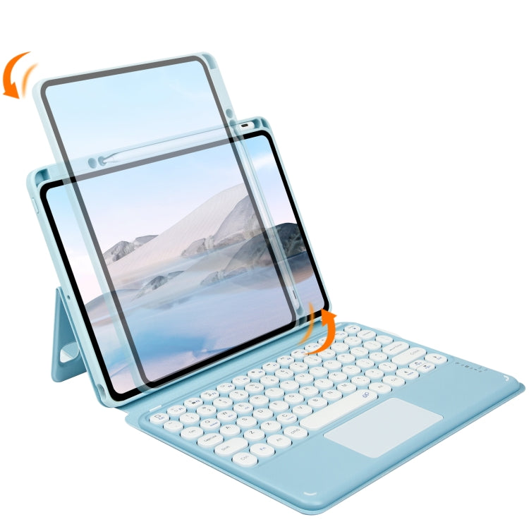 Bluetooth Keyboard Leather Case with Touchpad & Rotatable Bottom Case For iPad 10.2 2021 & 2020 & 2019 / Air 2019 / Pro 10.5 inch(Light Purple)