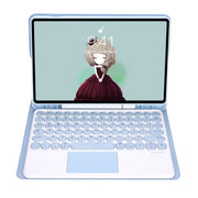 YA610B-A Candy Color Skin Feel Texture Round Keycap Bluetooth Keyboard Leather Case with Touchpad For Samsung Galaxy Tab S6 Lite 10.4 inch SM-P610 / SM-P615(White Ice)