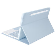 YA610B-A Candy Color Skin Feel Texture Round Keycap Bluetooth Keyboard Leather Case with Touchpad For Samsung Galaxy Tab S6 Lite 10.4 inch SM-P610 / SM-P615(White Ice)
