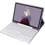 YA610B-A Candy Color Skin Feel Texture Round Keycap Bluetooth Keyboard Leather Case with Touchpad For Samsung Galaxy Tab S6 Lite 10.4 inch SM-P610 / SM-P615(Purple)