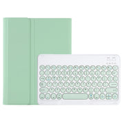 YA08B Candy Color Skin Feel Texture Round Keycap Bluetooth Keyboard Leather Case For Samsung Galaxy Tab A8 10.5 2021 SM-X200 / SM-X205(Light Green)