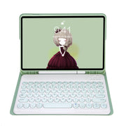 YA08B Candy Color Skin Feel Texture Round Keycap Bluetooth Keyboard Leather Case For Samsung Galaxy Tab A8 10.5 2021 SM-X200 / SM-X205(Light Green)