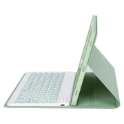 YA08B Candy Color Skin Feel Texture Round Keycap Bluetooth Keyboard Leather Case For Samsung Galaxy Tab A8 10.5 2021 SM-X200 / SM-X205(Light Green)