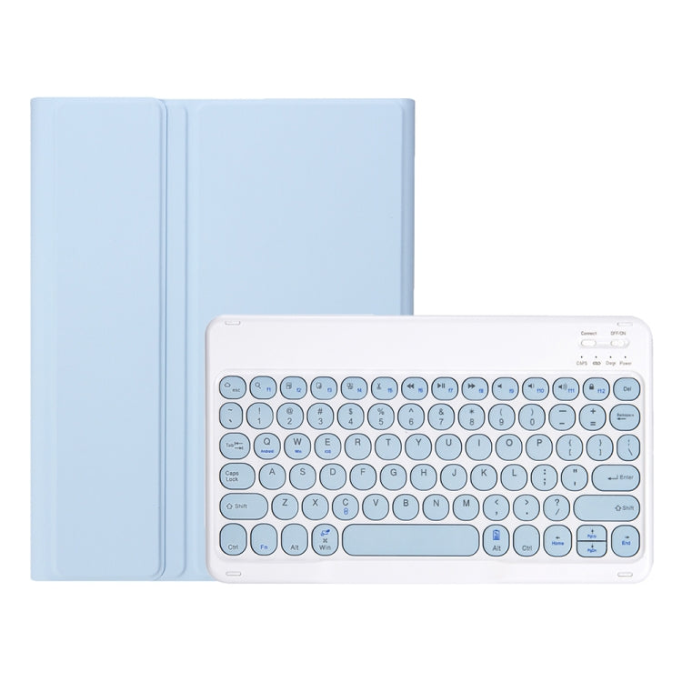 YA700B Candy Color Skin Feel Texture Round Keycap Bluetooth Keyboard Leather Case For Samsung Galaxy Tab S8 11 inch SM-X700 / SM-X706 & S7 11 inch SM-X700 / SM-T875(White Ice) - Samsung Keyboard by PMC TechLife | Online Shopping South Africa | PMC TechLife