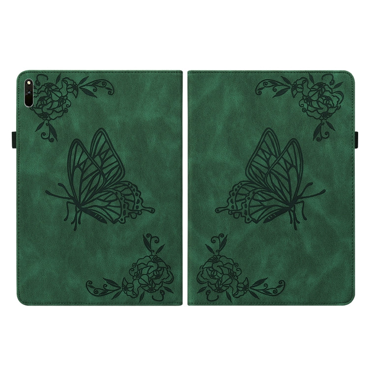 For Huawei MatePad 11 2021 Butterfly Flower Embossed Leather Tablet Case(Green) - Huawei by PMC TechLife | Online Shopping South Africa | PMC TechLife | Buy Now Pay Later Mobicred
