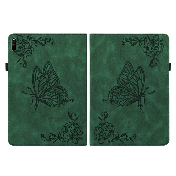 For Huawei MatePad 11 2021 Butterfly Flower Embossed Leather Tablet Case(Green)
