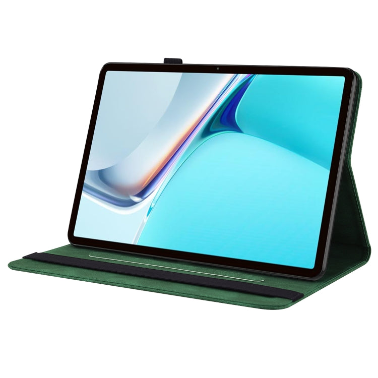 For Huawei MatePad 11 2021 Butterfly Flower Embossed Leather Tablet Case(Green) - Huawei by PMC TechLife | Online Shopping South Africa | PMC TechLife | Buy Now Pay Later Mobicred