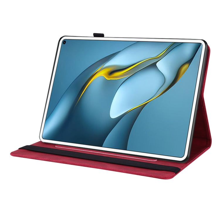 For Huawei MatePad Pro 10.8 2021 Butterfly Flower Embossed Leather Tablet Case(Red) - Huawei by PMC TechLife | Online Shopping South Africa | PMC TechLife | Buy Now Pay Later Mobicred