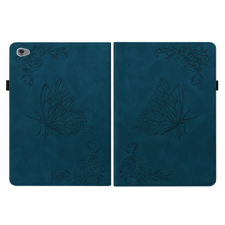 For Huawei MediaPad M5 Lite Butterfly Flower Embossed Leather Tablet Case(Blue) - Huawei by PMC TechLife | Online Shopping South Africa | PMC TechLife | Buy Now Pay Later Mobicred