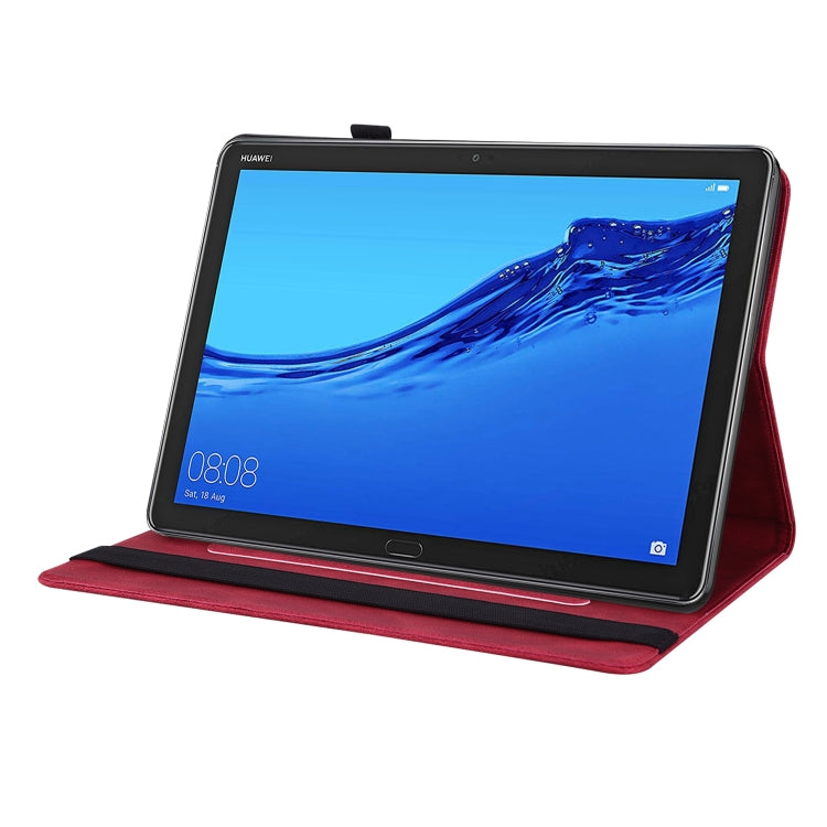 For Huawei MediaPad M5 Lite Butterfly Flower Embossed Leather Tablet Case(Red) - Huawei by PMC TechLife | Online Shopping South Africa | PMC TechLife | Buy Now Pay Later Mobicred