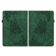 For Huawei MediaPad T5 Butterfly Flower Embossed Leather Tablet Case(Green)