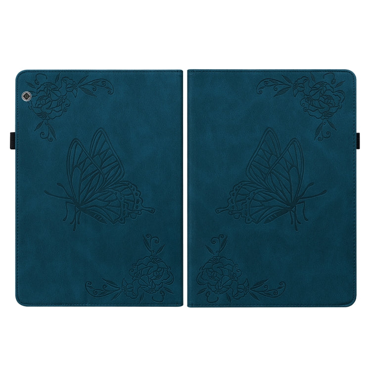 For Huawei MediaPad T5 Butterfly Flower Embossed Leather Tablet Case(Blue) - Huawei by PMC TechLife | Online Shopping South Africa | PMC TechLife | Buy Now Pay Later Mobicred