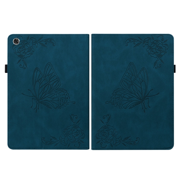 For Lenovo M10 Plus 10.3 TB-X606F/TB-X606X Butterfly Flower Embossed Leather Tablet Case(Blue)