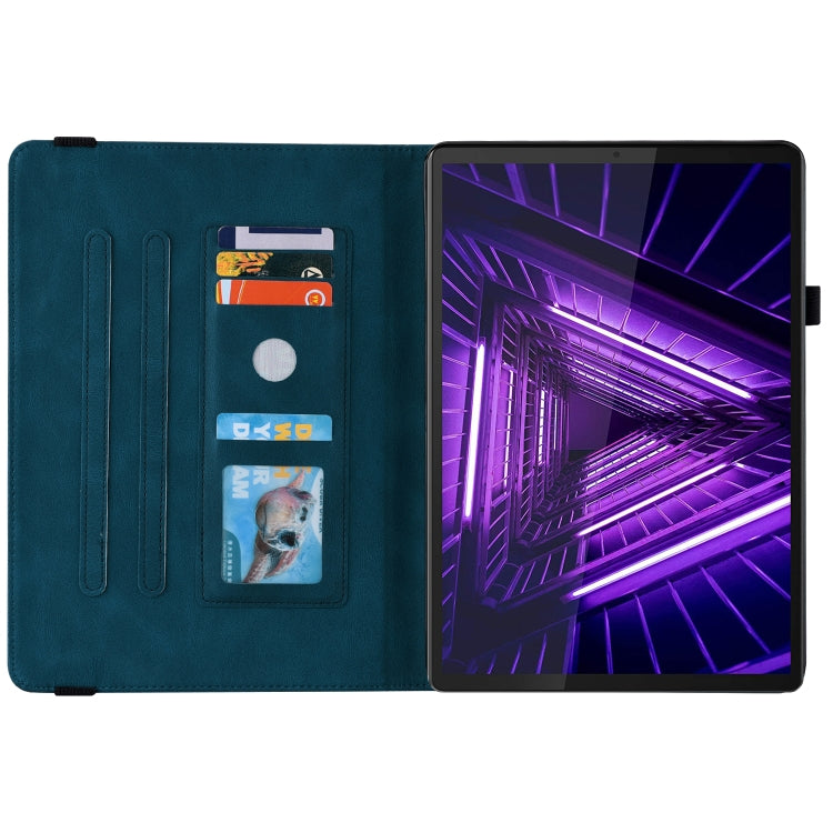 For Lenovo M10 Plus 10.3 TB-X606F/TB-X606X Butterfly Flower Embossed Leather Tablet Case(Blue) - Lenovo by PMC TechLife | Online Shopping South Africa | PMC TechLife | Buy Now Pay Later Mobicred