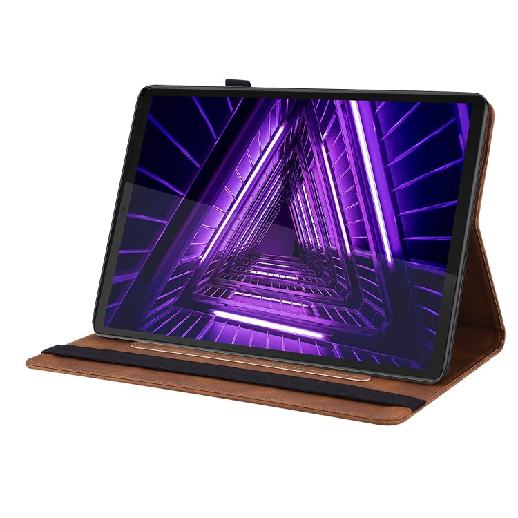 For Lenovo M10 Plus 10.3 TB-X606F/TB-X606X Butterfly Flower Embossed Leather Tablet Case(Brown) - Lenovo by PMC TechLife | Online Shopping South Africa | PMC TechLife | Buy Now Pay Later Mobicred