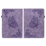 For Lenovo M10 Plus 10.3 TB-X606F/TB-X606X Butterfly Flower Embossed Leather Tablet Case(Purple)